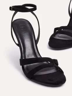Zwart - Linzi Bronte Heeled Sandals with Double Front Strap