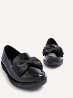 Zwart - Linzi Cathy loafers met plateauzool en grote strik