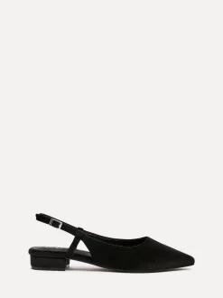 Zwart - Linzi Clasica Low Heeled Slingback Courts