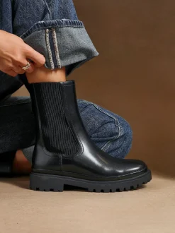 Zwart - Linzi Command Chunky Sole Chelsea Boots