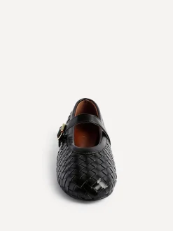 Zwart - Linzi Dagelijkse Geweven Lage schoenen Met Gesp