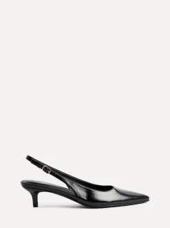 Zwart - Linzi Elvira slingback pumps met kleine hak