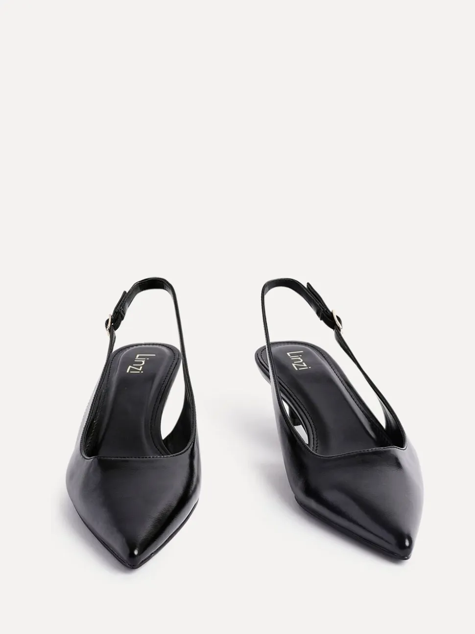 Zwart - Linzi Elvira slingback pumps met kleine hak