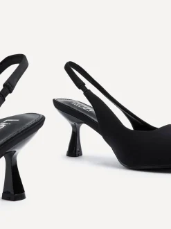 Zwart - Linzi Izzie slingback pumps met brede pasvorm en hoge hakken