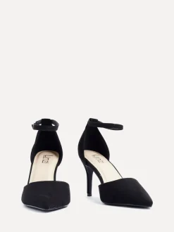 Zwart - Linzi Lavora Stiletto pumps met enkelbandje en wijde pasvorm