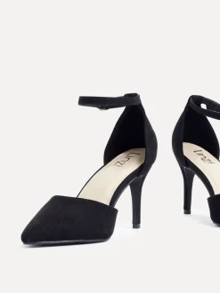 Zwart - Linzi Lavora Stiletto pumps met enkelbandje en wijde pasvorm