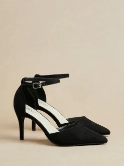 Zwart - Linzi Lavora Stiletto pumps met enkelbandje en wijde pasvorm