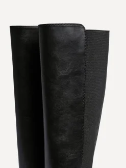 Zwart - Linzi League High Leg Boots with Gusset Back