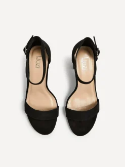 Zwart - Linzi Legacy minimalistische sandalen met blokhak en wijde pasvorm