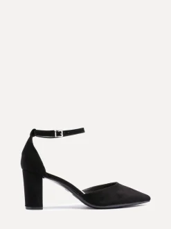 Zwart - Linzi Leona pumps met blokhak en dichte hiel