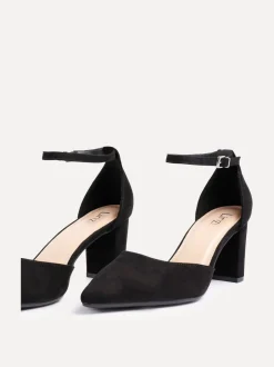 Zwart - Linzi Leona pumps met blokhak en dichte hiel