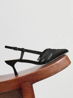 Zwart - Linzi Milan mesh pumps met hakken