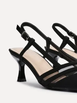 Zwart - Linzi Milan mesh pumps met hakken