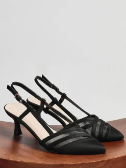 Zwart - Linzi Milan mesh pumps met hakken