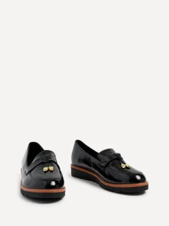 Zwart - Linzi Nancy Patent Loafers With Tassel Detail