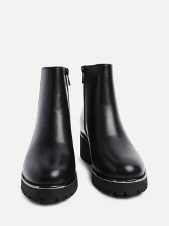 Zwart - Linzi Navigate Croc Mix Wedge Ankle Boots