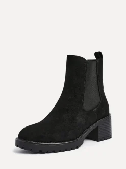 Zwart - Linzi Path Block Heel Chelsea Boots