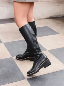 Zwart - Linzi Resist Stretch High Leg Wedge Boots