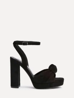 Zwart - Linzi Ruba Platform Heels With Knotted Front Strap