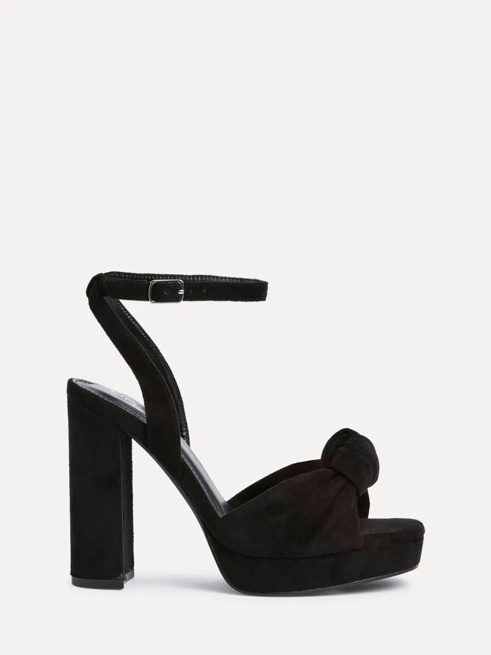 Zwart - Linzi Ruba Platform Heels With Knotted Front Strap