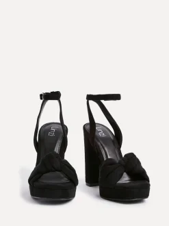 Zwart - Linzi Ruba Platform Heels With Knotted Front Strap