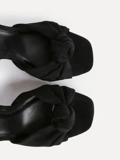 Zwart - Linzi Ruba Platform Heels With Knotted Front Strap