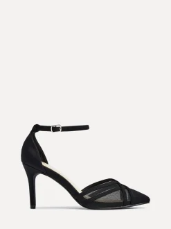 Zwart - Linzi Siobhan Mesh Closed Back Court Heels