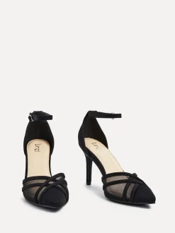Zwart - Linzi Siobhan Mesh Closed Back Court Heels
