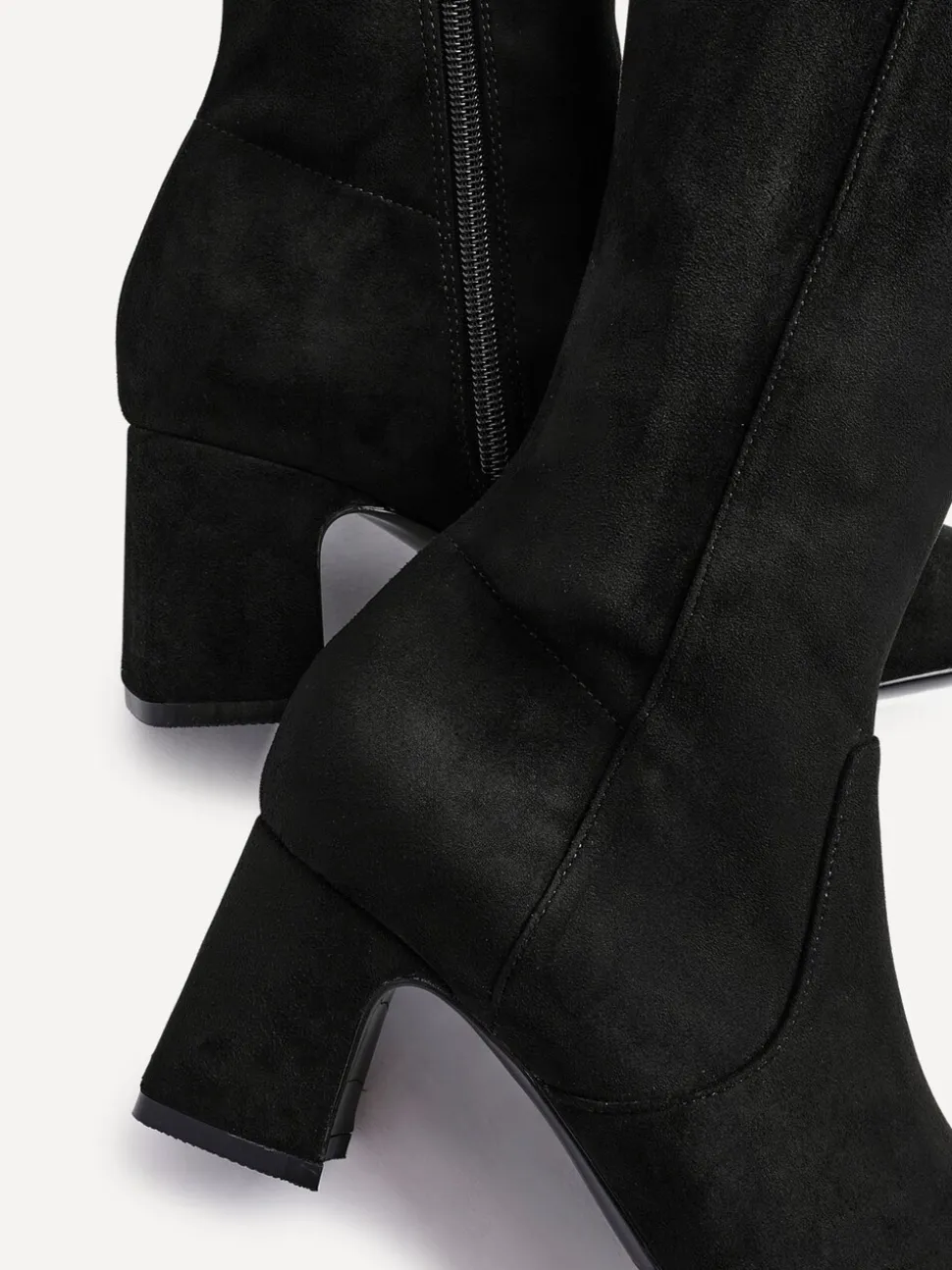 Zwart - Linzi Slate Stretch Knee High Block Heel Boots