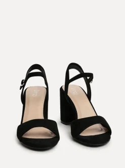 Zwart - Linzi Soul Open Back Barely There Block Heel Sandals