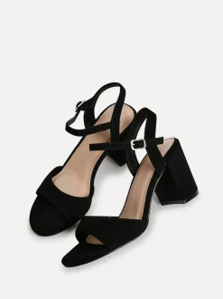 Zwart - Linzi Soul Open Back Barely There Block Heel Sandals