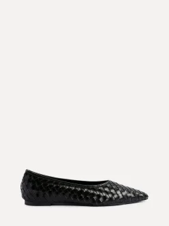 Zwart - Linzi Talina Woven Pointed Toe Ballet Flats
