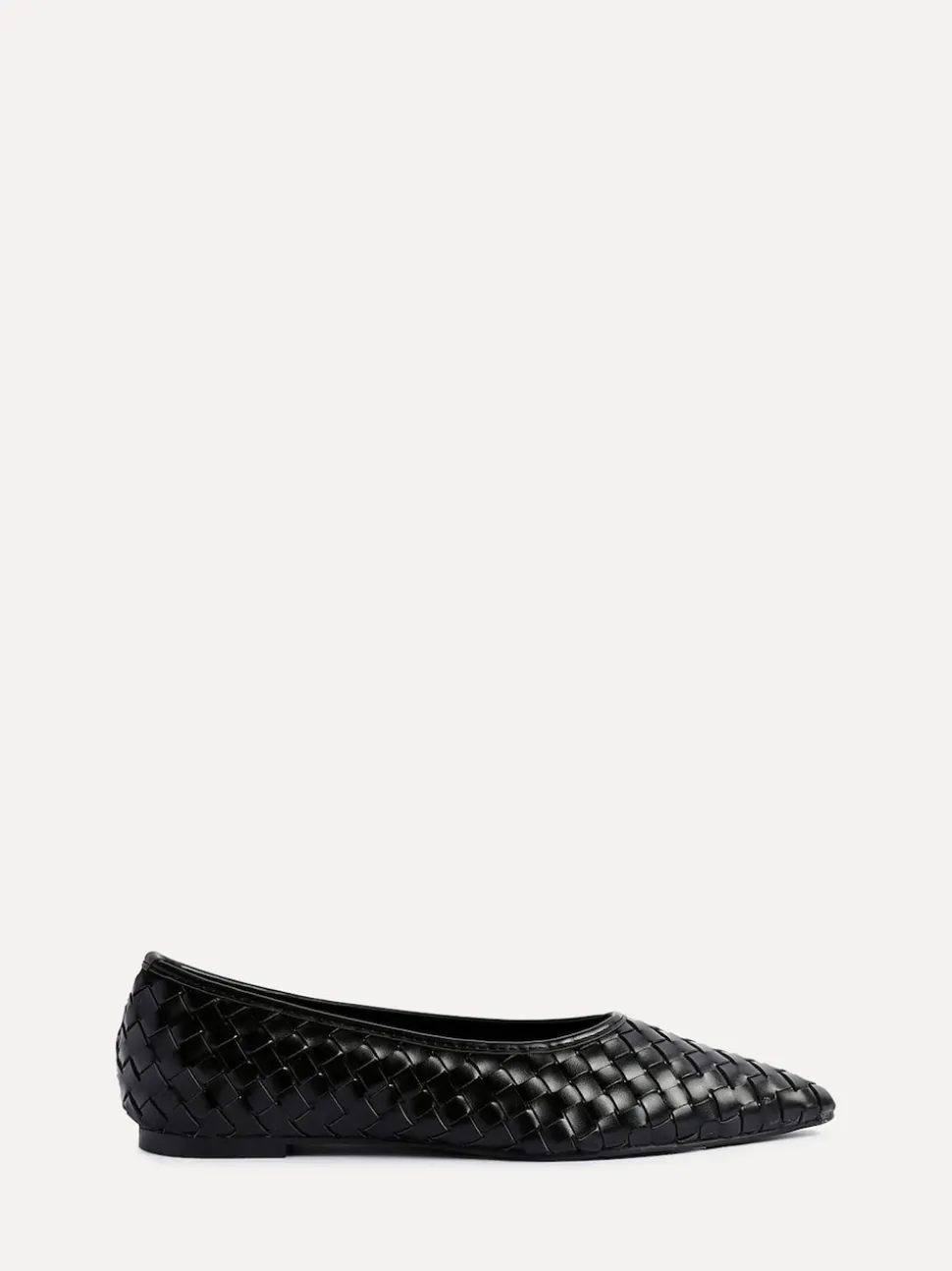Zwart - Linzi Talina Woven Pointed Toe Ballet Flats
