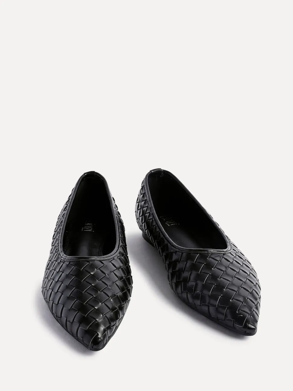 Zwart - Linzi Talina Woven Pointed Toe Ballet Flats