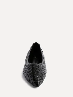 Zwart - Linzi Talina Woven Pointed Toe Ballet Flats