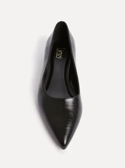 Zwart - Linzi Wide Fit Compete Pointed Toe Ballet Flat Shoes