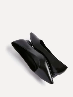 Zwart - Linzi Wide Fit Compete Pointed Toe Ballet Flat Shoes