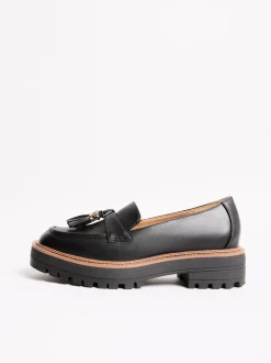 Zwart - Lipsy Chunky Snaffle Trim Detail Faux Leather Instappers