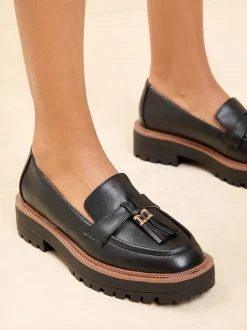 Zwart - Lipsy Chunky Snaffle Trim Detail Faux Leather Instappers