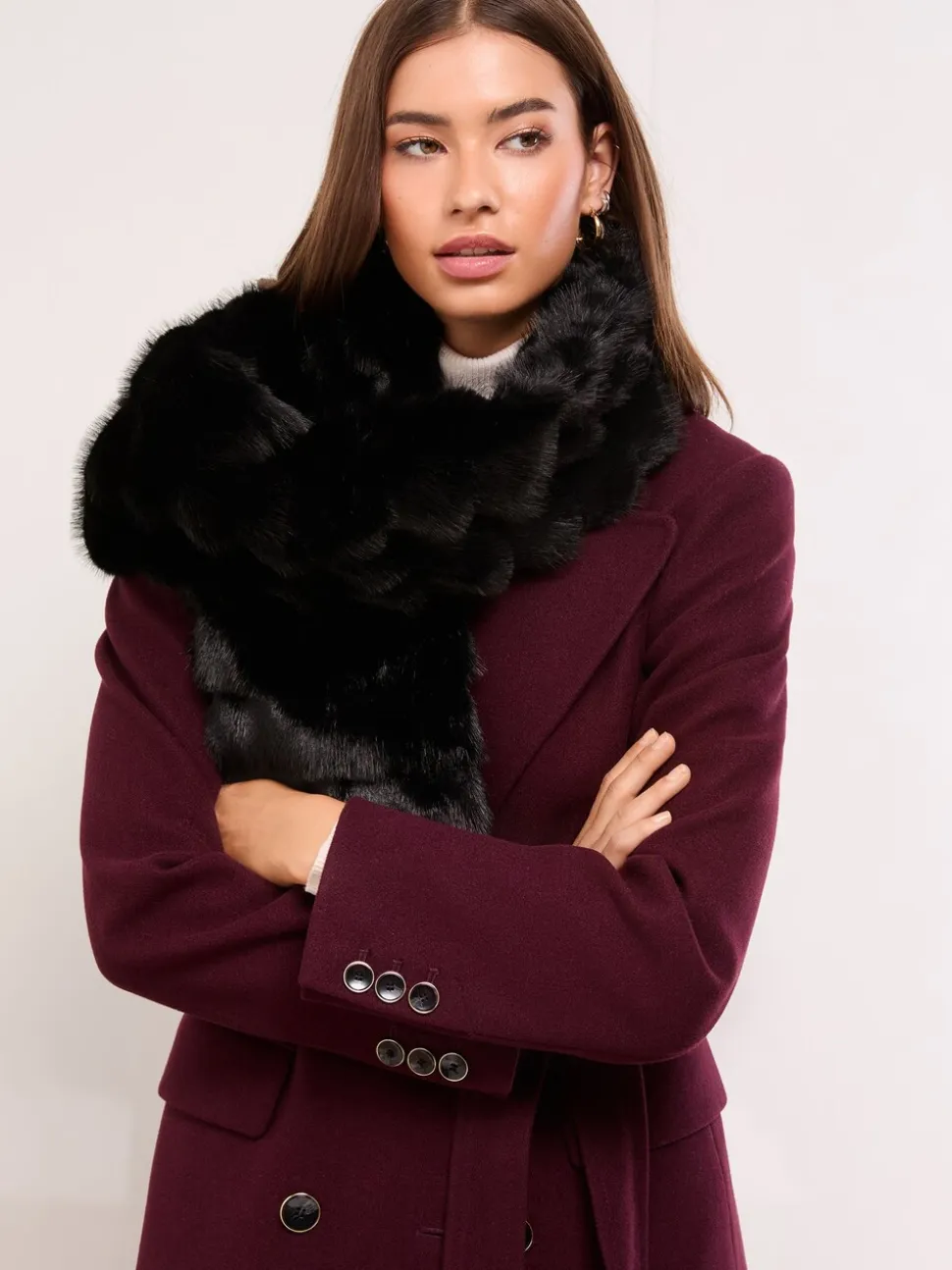 Zwart - Lipsy Faux Fur Scarf