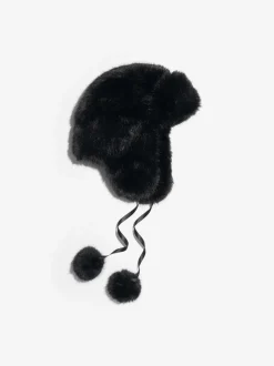Zwart - Lipsy Faux Fur Trapper Hat with Poms