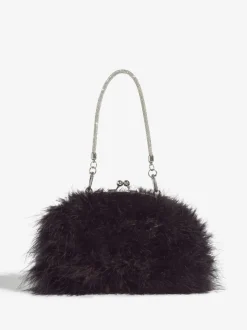 Zwart - Lipsy Feather Top Handle Clutch Bag