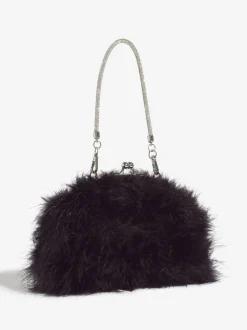 Zwart - Lipsy Feather Top Handle Clutch Bag