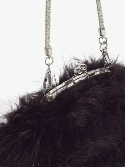 Zwart - Lipsy Feather Top Handle Clutch Bag