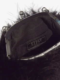 Zwart - Lipsy Feather Top Handle Clutch Bag
