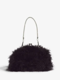 Zwart - Lipsy Feather Top Handle Clutch Bag