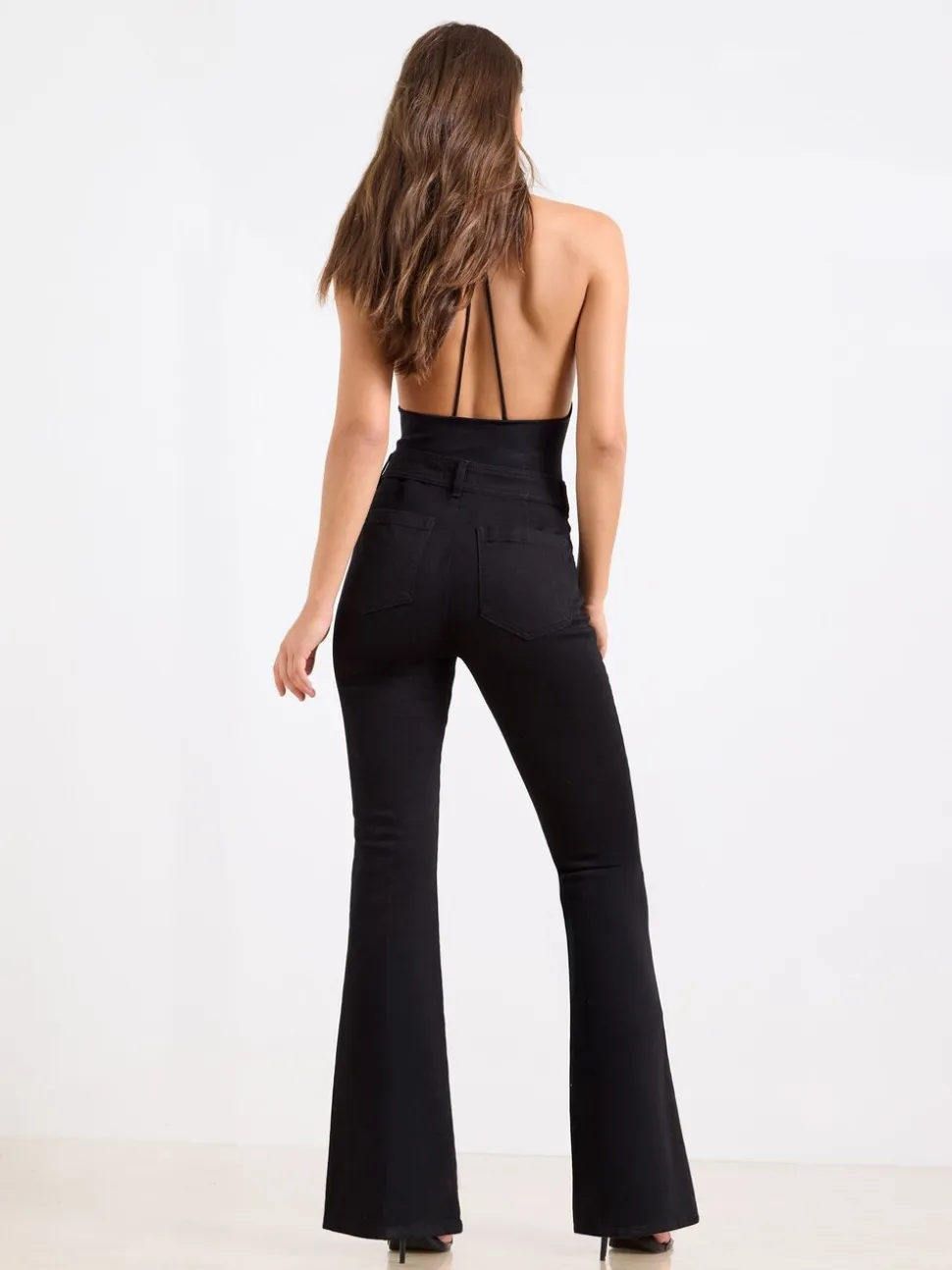Zwart - Lipsy Glam jeans met wijde pijpen