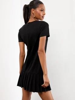 Zwart - Lipsy Military Button Pleated Mini Shift Dress