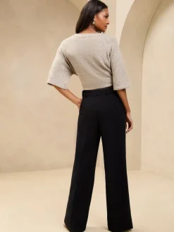 Zwart - Lipsy premium broek met wijde pijpen
