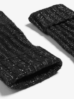 Zwart - Lipsy Shimmer Ribbed Knitted Gloves